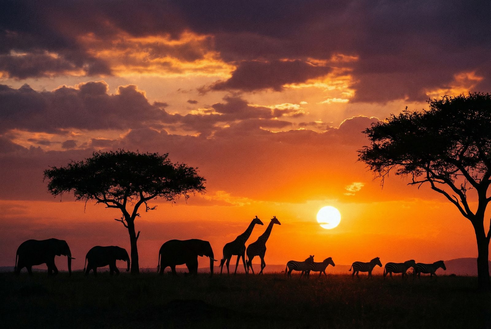 海角非洲草原日落视频